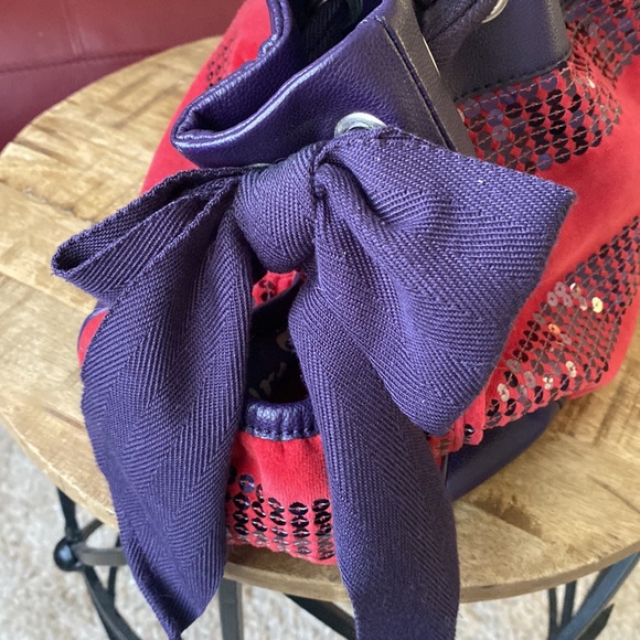 Juicy Couture Bag Sequin Red Purple Heart - Picture 4 of 10